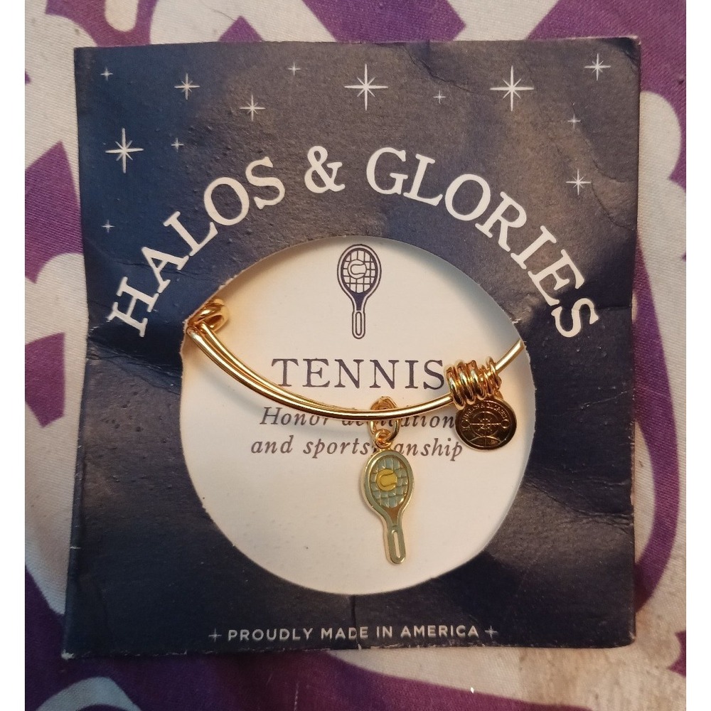 NEW Haloes & Glories Alex &‎ Ani Shiny Gold Adjustable Bangle Tennis Bracelet